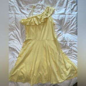 One Shoulder Ruffled Girls Dress